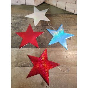 Red blue silver star USA America set decor
